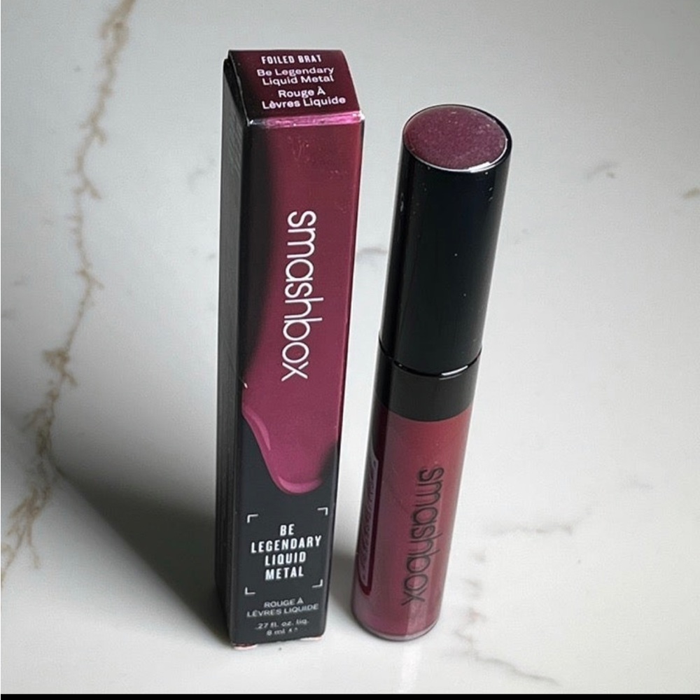 BNIB! Smashbox Liquid Metal Lip - FOILED BRAT rich metallic raspberry